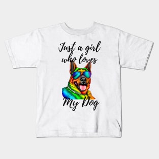 Just a girl who loves my dog Kids T-Shirt